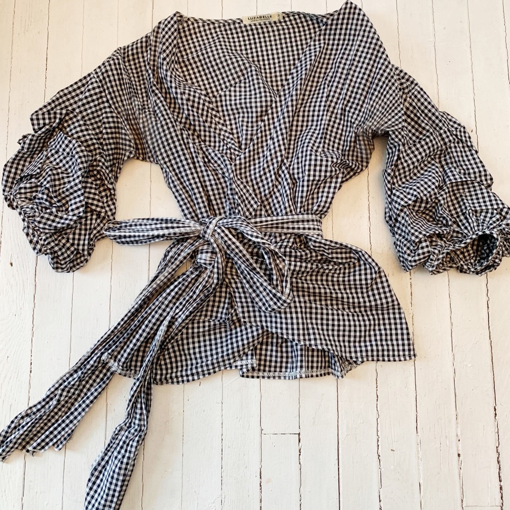 Nasty Gal gingham wrap top